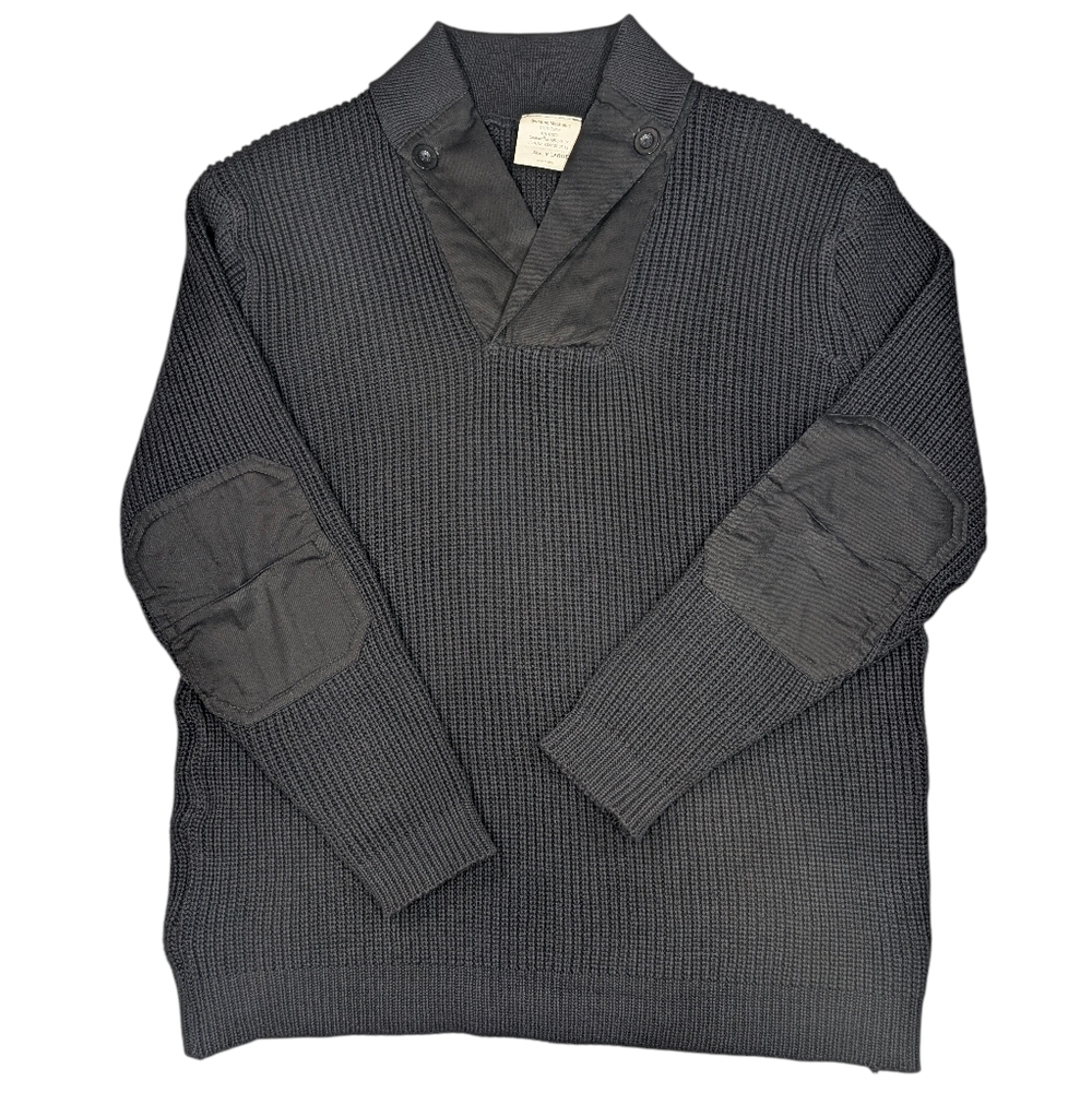 Rothco Repro- WWII Mechanic's cotton knit v-neck, sweater W elbow patches. XL.